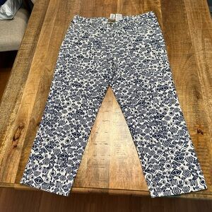 Ruby Rd. Navy & White Geometric Crop Pants